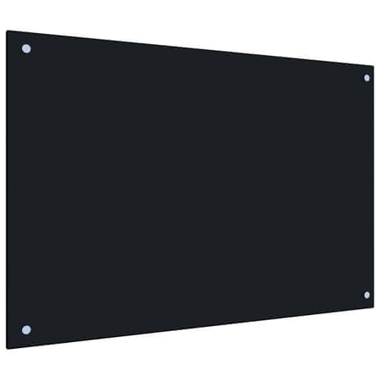 shumee VidaXL Kuchyňský ochranný panel, Černá, 90x60 cm, Tvrzené sklo
