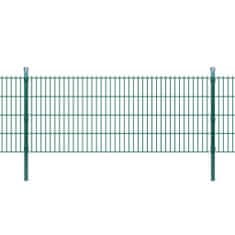 Greatstore 2D Zahradní plotové dílce a sloupky 2008x830 mm 36 m zelené