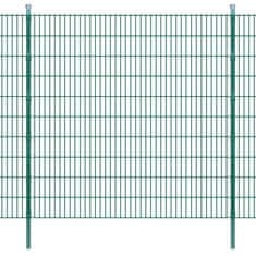 Greatstore 2D zahradní plotové dílce a sloupky 2008x2030 mm 16 m zelené