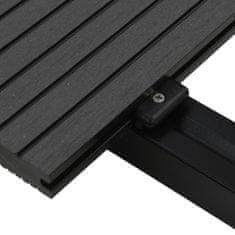 Vidaxl WPC plná terasová prkna a příslušenství 16 m2 2,2 m černá
