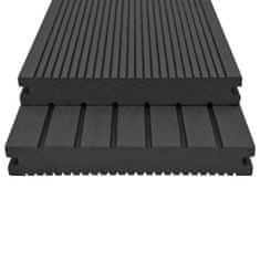 Greatstore WPC plná terasová prkna a příslušenství 20 m2 2,2 m černá