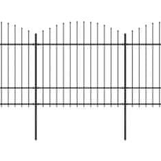 Vidaxl Zahradní plot s hroty ocel (1,5–1,75) x 17 m černý