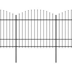 Vidaxl Zahradní plot s hroty ocel (1,5–1,75) x 8,5 m černý