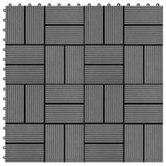 shumee Terasové dlaždice z dřevoplastu 11 ks 30 x 30 cm 1 m2 šedé