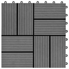 shumee Terasové dlaždice z dřevoplastu 11 ks 30 x 30 cm 1 m2 šedé
