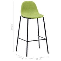 Vidaxl Barové židle 4 ks zelené textil