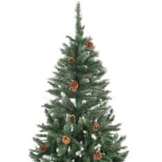 shumee Umělý vánoční stromek se šiškami a bílými třpytkami 210 cm