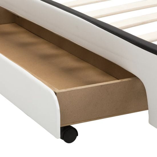 shumee Rám postele s LED světlem bílý umělá kůže 100 x 200 cm