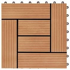 Greatstore Terasové dlaždice z dřevoplastu 11 ks 30x30 cm 1 m2 odstín teak