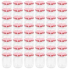 shumee Zavařovací sklenice s bíločervenými víčky 48 ks 230 ml