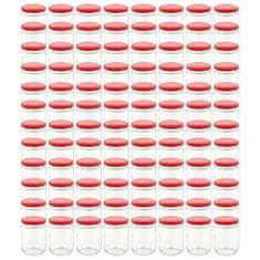 Vidaxl Zavařovací sklenice s červenými víčky 96 ks 230 ml
