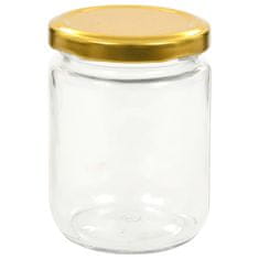 Vidaxl Zavařovací sklenice se zlatými víčky 96 ks 230 ml