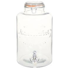 Vidaxl Zásobník na vodu s kohoutkem průhledný 8 l sklo
