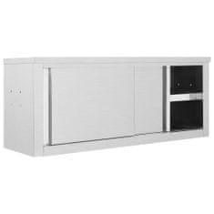 Greatstore Nástěnná kuchyňská skříň s posuvnými dveřmi 120x40x50 cm nerez