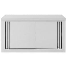 shumee Nástěnná kuchyňská skříň s posuvnými dveřmi 90x40x50 cm nerez
