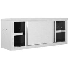 shumee Nástěnná kuchyňská skříň s posuvnými dveřmi 120x40x50 cm nerez