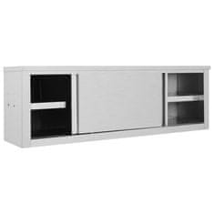 Vidaxl Nástěnná kuchyňská skříň s posuvnými dveřmi 150x40x50 cm nerez