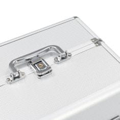 shumee Kosmetický kufřík 22 x 30 x 21 cm stříbrný hliník