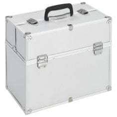 Greatstore Kosmetický kufřík 37 x 24 x 35 cm stříbrný hliník