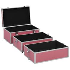 Greatstore Kosmetický kufřík 37 x 24 x 40 cm růžový hliník