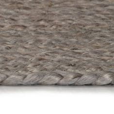 Vidaxl Ručně vyrobený koberec z juty kulatý 90 cm šedý