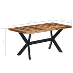 Greatstore Jídelní stůl 160 x 80 x 75 cm masivní sheeshamové dřevo