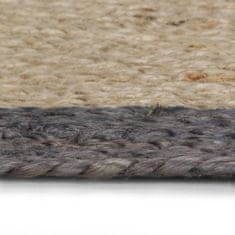 Vidaxl Ručně vyrobený koberec z juty s tmavě šedým okrajem 120 cm