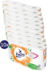 LINTEO Toaletní papír 10x 8 ks, bílý, 3 vrstvy 15 m