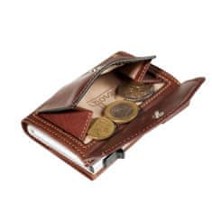 Pánská hnědá kožená minipeněženka Tony Perotti