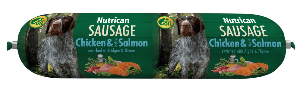 Levně Nutrican Sausage Chicken & Salmon 12x800 g