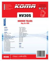 KOMA HV30S - Sáčky do vysavače Hoover Telios H30 textilní, 4ks