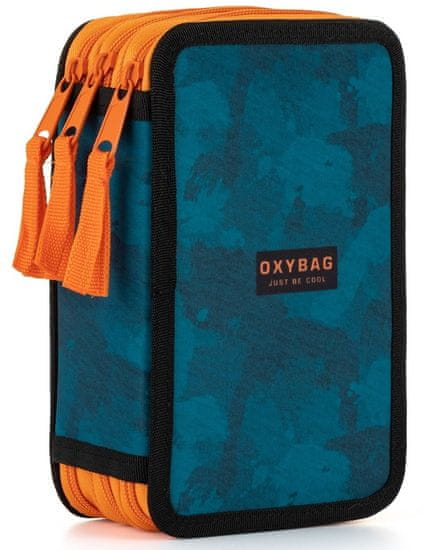 Oxybag Penál 3 patrový OXY Style Camo blue