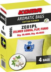 KOMA ZE01PL AROMATIC BAGS COTTON FLOWER - Zelmer Cobra, Flip, Furio s plastovým čelem, 4ks