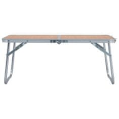 Vidaxl Skládací kempingový stůl hnědý hliník 60 x 40 cm