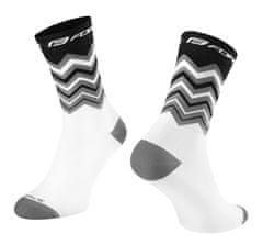 Force Cyklistické ponožky Wave, bílo-černé - velikost L/XL (42-46)