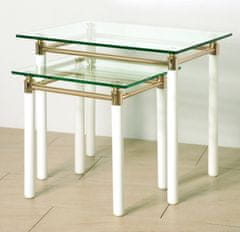 Mørtens Furniture Konferenční stolek Terrell, 42 cm, bílá / zlatá