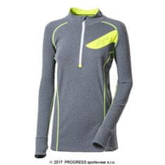 Progress dámský sportovní pulovr se zipem FALCONIA L > šedý melír/reflexní žlutá