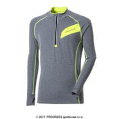 Progress pánský sportovní pulovr se zipem FALCON M > šedý melír/reflexní žlutá