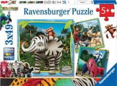 Ravensburger  Puzzle Zafari 3x49 dílků
