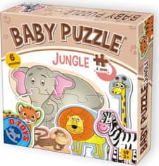 D-Toys  Baby puzzle Zvířátka z džungle 6v1 (2-4 dílky)