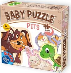 D-Toys  Baby puzzle Domácí mazlíčci 4v1 (2-4 dílky)