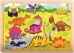 Bino  Dřevěné puzzle Dinosauři 20 dílků
