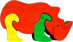Fauna  Dřevěné puzzle Nosorožec malý