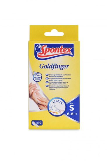 Spontex Goldfinger rukavice jednorázové latexové vel. S, 10 ks