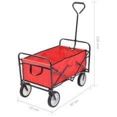 Greatstore Skládací ruční vozík červený ocelový