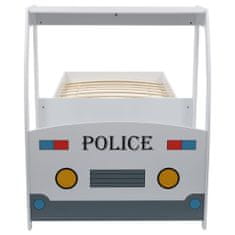 shumee Dětská postel policejní auto+matrace z paměťové pěny 90x200 cm