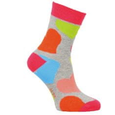 OXSOX Dětské dívčí barevné vzorované bavlněné ponožky 34134 3-pack, 23-26