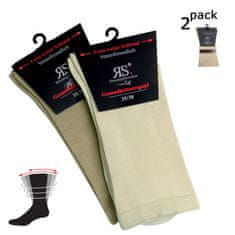 RS dámské DIA bavlněné zdravotní rozšířené ponožky 11121 2-pack, béžová, 35-38