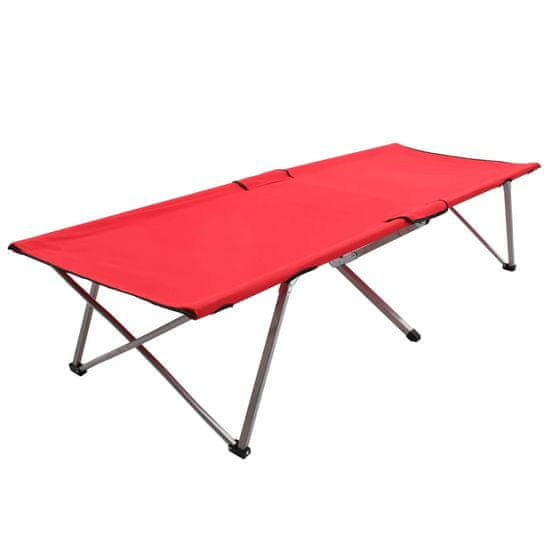 Greatstore Kempingová postel 206 x 75 x 45 cm XXL červená