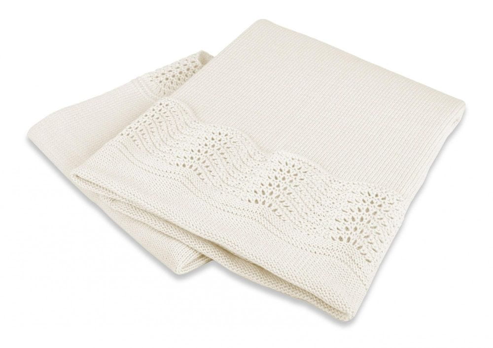 Levně Interbaby deka přízová lem 75×100 krémová